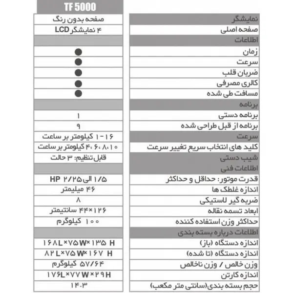 تردمیل تایتان فیتنس مدل TF5000 - 5