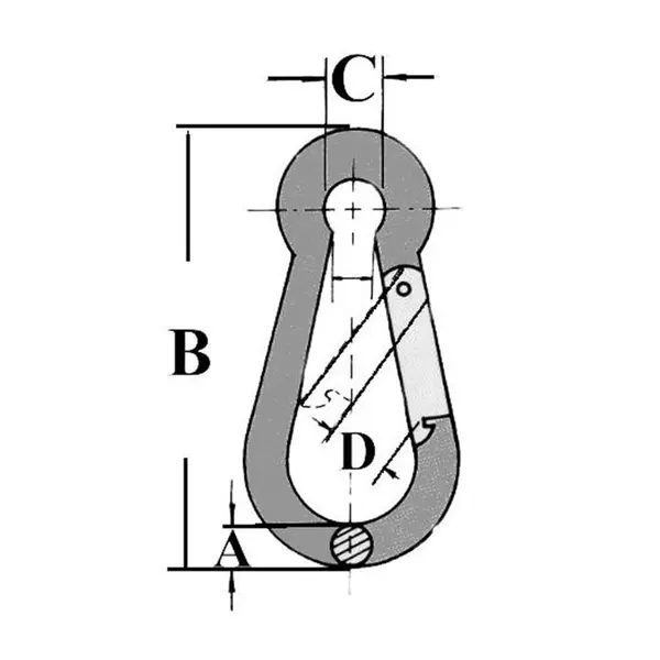 قلاب کارابین سایز 10 - 5