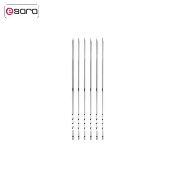 سیخ استیل جوجه مدل پیچ دار بسته 6 عددی - 3