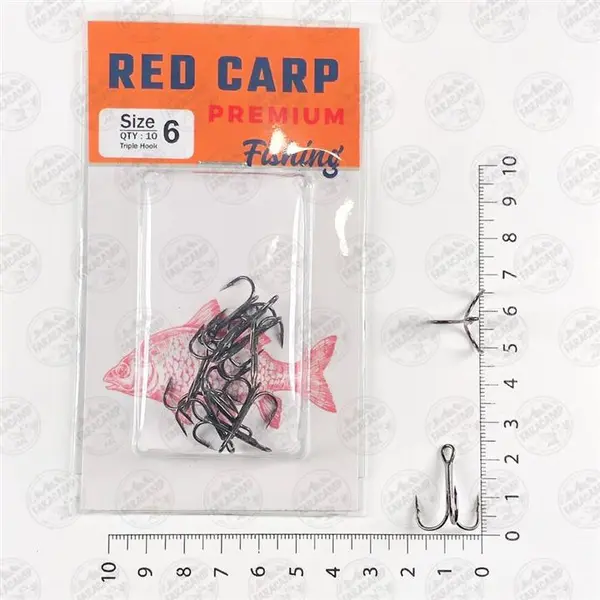 قلاب ماهیگیری سه شاخ RedCarp تایوان سایز ۶ بسته ۱۰ عددی - 2