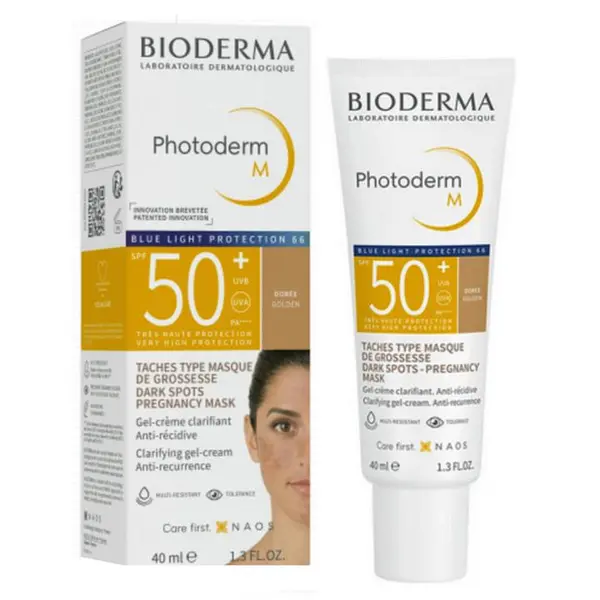 ضد آفتاب رنگی بایودرما حجم 40 میل رنگ گلد Bioderma Photoderm M Golden SPF50  3701129803714 - 3