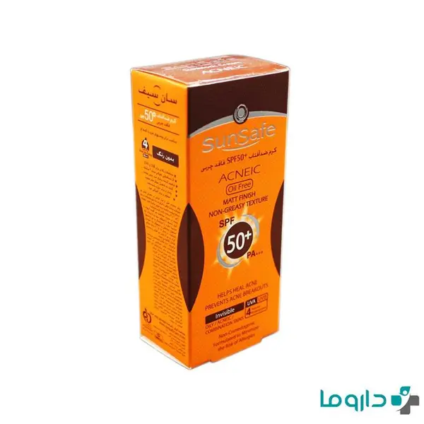 کرم ضد آفتاب فاقد چربی بی رنگ اس پی اف 50 مناسب پوستهای چرب ودارای آکنه 50 میل سان سیف - 4