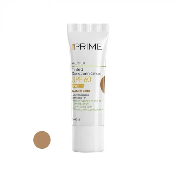 کرم ضد آفتاب رنگی بژ طبیعی پریم مدل Acnex Tinted Natural Beige SPF 60 مناسب پوست مختلط تا چرب حجم 40 میلی لیتر - 2