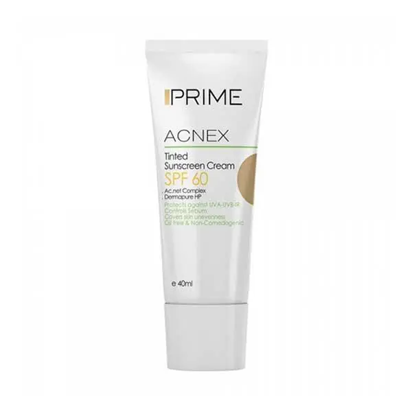 کرم ضد آفتاب رنگی بژ طبیعی پریم مدل Acnex Tinted Natural Beige SPF 60 مناسب پوست مختلط تا چرب حجم 40 میلی لیتر - 4