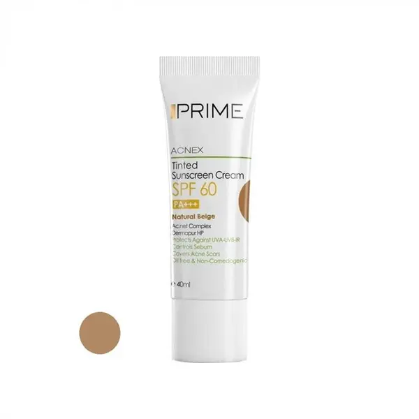 کرم ضد آفتاب رنگی بژ طبیعی پریم مدل Acnex Tinted Natural Beige SPF 60 مناسب پوست مختلط تا چرب حجم 40 میلی لیتر - 6