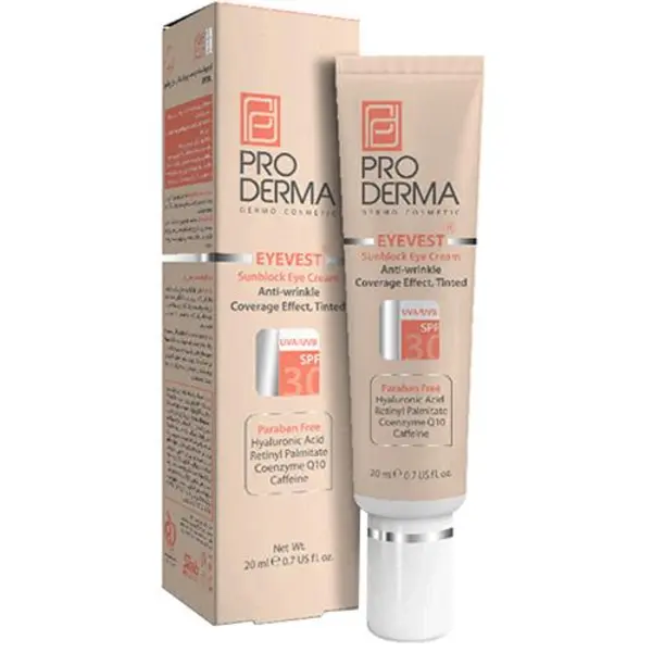 کرم دور چشم رنگی پرودرما سری Eyevest مدل Anti Wrinkle Spf 30 حجم 20 میلی لیتر - 6