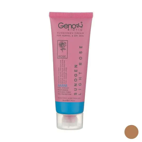کرم ضد آفتاب ژنوبایوتیک مدل Light Rose حجم 50 میلی لیتر - 2