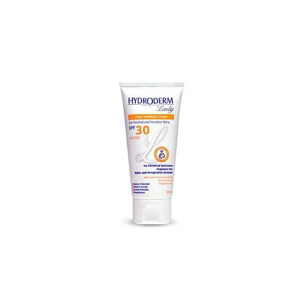 کرم ضد آفتاب رنگی هیدرودرم مدل Normal & Sensitive skins SPF30 وزن 50 گرم - رنگ طبیعی - 3