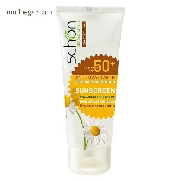 کرم ضد آفتاب شون schon با رنگ طبیعی +SPF50 فاقد چربی 50 میلی لیتری - 3