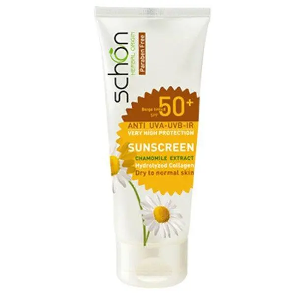 کرم ضد آفتاب شون schon با رنگ طبیعی +SPF50 فاقد چربی 50 میلی لیتری - 5