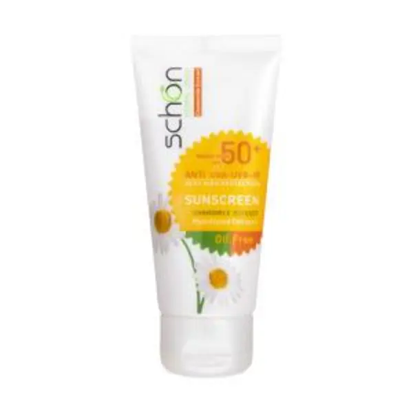 کرم ضد آفتاب شون schon با رنگ طبیعی +SPF50 فاقد چربی 50 میلی لیتری - 6