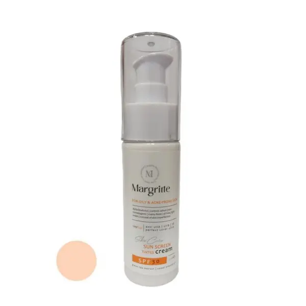 کرم ضد آفتاب رنگی بژ روشن مارگریت SPF 30 مناسب پوست های چرب و مستعد آکنه حجم 50 میلی‌لیتر - 2