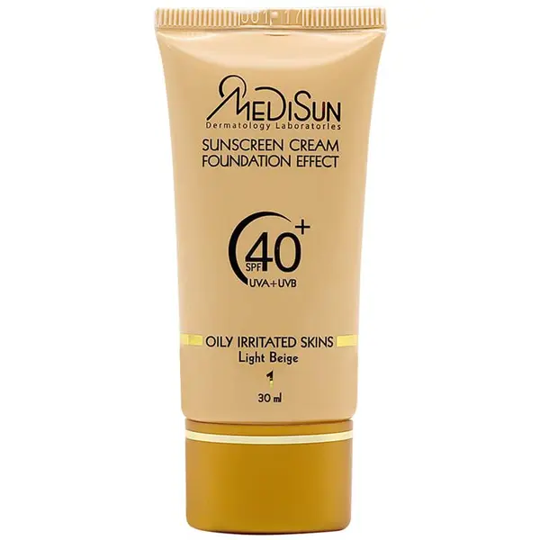 کرم ضد آفتاب رنگی تیوپی SPF40 مدیسان مناسب پوست چرب و مختلط حجم ۳۰ میل – بژ روشن - 5
