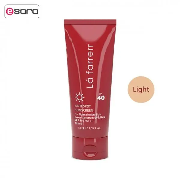 کرم ضد آفتاب و ضد لک رنگی spf40 لافارر مدل Normal To Dry Light حجم 40 میلی لیتر - 5