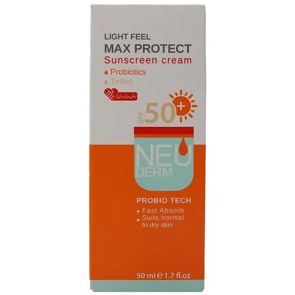 کرم ضد آفتاب رنگی مکس پروتکت انواع پوست نئودرم SPF50 - 5