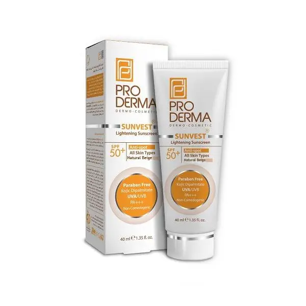 کرم ضد آفتاب و ضد لک پرودرما مدل SPF50 بژ طبیعی حجم ۴۰ میلی لیتر