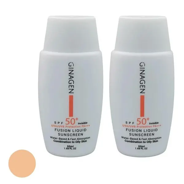 کرم ضد آفتاب رنگی ژیناژن SPF 50 مدل 00 مناسب پوست‌های مختلط و چرب حجم 50 میلی‌لیتر مجموعه دو عددی - 2