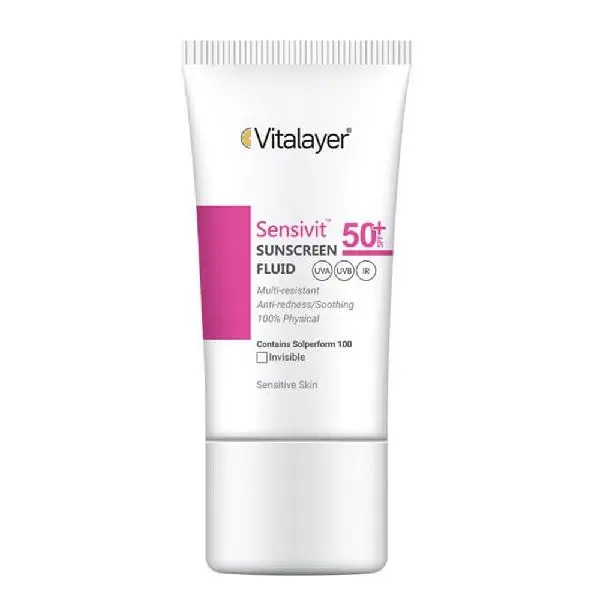 فلوئید ضد آفتاب بی رنگ ویتالیر spf 50 مدل 0128 مناسب پوست های حساس حجم 50 میلی لیتر - 2