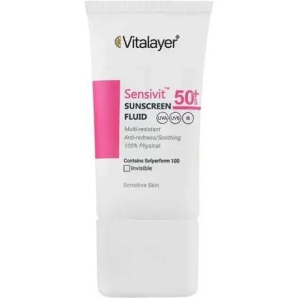 فلوئید ضد آفتاب بی رنگ ویتالیر spf 50 مدل 0128 مناسب پوست های حساس حجم 50 میلی لیتر - 3
