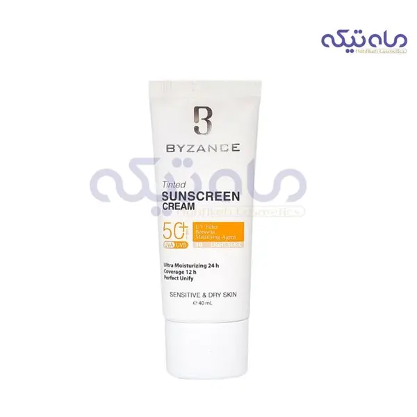 فلوئید ضد آفتاب بیزانس رنگی SPF50 پوست خشک وحساس بژ روشن 10 40 میل - 4