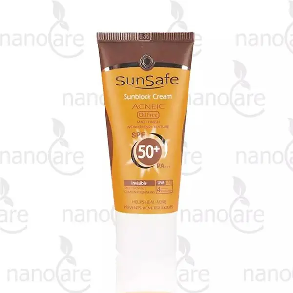 مایع ضد آفتاب ضد جوش بی رنگ فاقد چربی SPF 50 سان سیف بی رنگ-2 ساعته اورجینال - 3