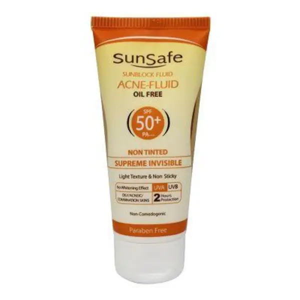 مایع ضد آفتاب ضد جوش بی رنگ فاقد چربی SPF 50 سان سیف بی رنگ-2 ساعته اورجینال - 6