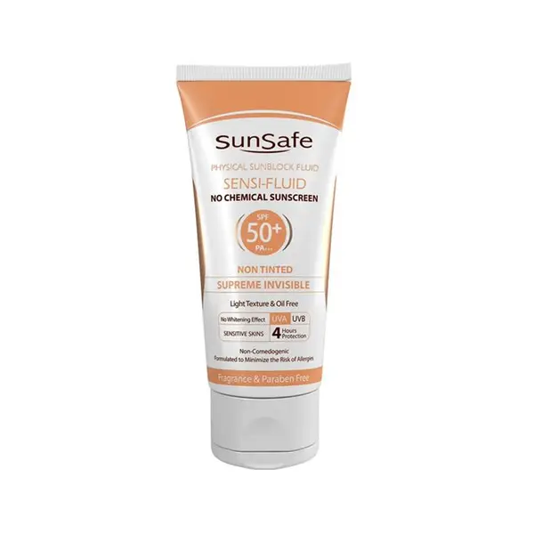 مایع ضد آفتاب ضد جوش بی رنگ فاقد چربی SPF 50 سان سیف بی رنگ-2 ساعته اورجینال - 5