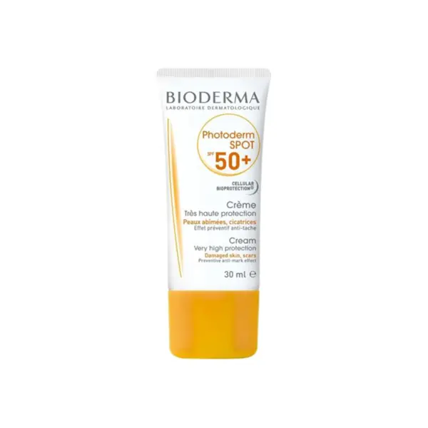 کرم ضد آفتاب بدون رنگ فتودرم اسپات ⁺SPF50 بایودرما 30 میلی لیتر
