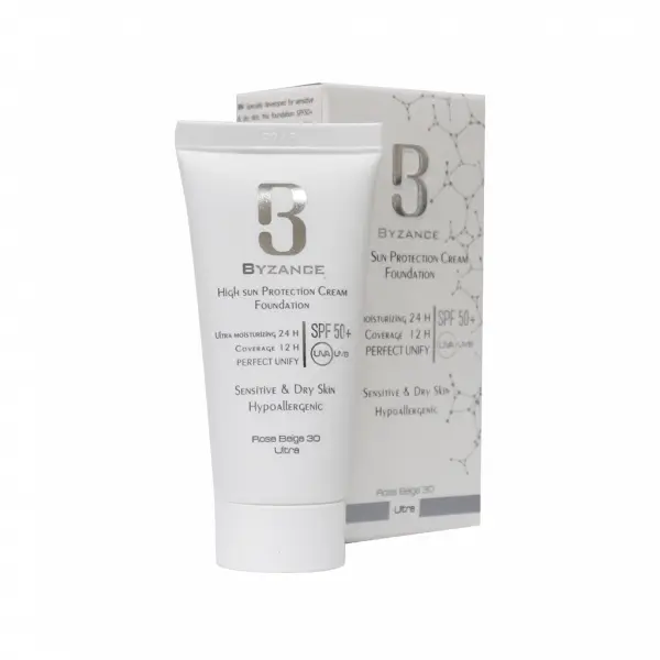 کرم ضد آفتاب رنگی SPF50 بیزانس مناسب پوست خشک و حساس حجم 30 میل-شماره 20 (بژ طبیعی) - 2