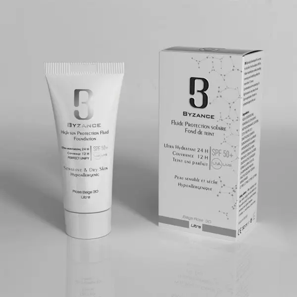 فلوئید ضد آفتاب رنگی SPF50 بیزانس مناسب پوست خشک و حساس حجم 30 میل-شماره 30 (رز بژ) - 2