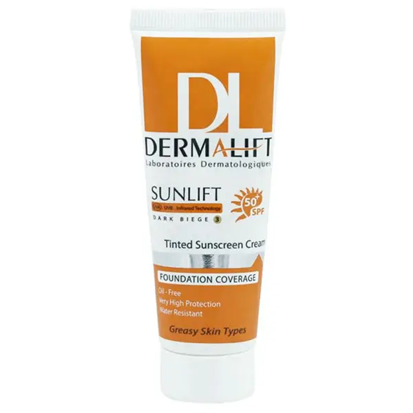 کرم ضد آفتاب SPF50 پوست چرب بژ تیره درمالیفت 40  میلی لیتر - 5