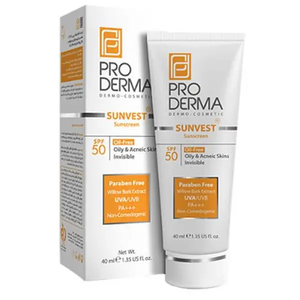 کرم ضد آفتاب فاقد چربی بدون رنگ پرودرما مدل SPF50 حجم 40 میلی لیتر - 4