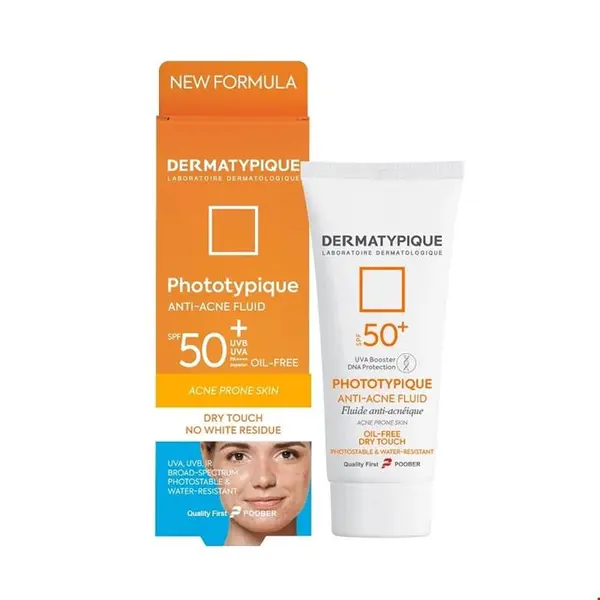 فلوئید ضد آفتاب پوست چرب و دارای جوش فتوتیپیک SPF50 بی رنگ درماتیپیک 40 میلی لیتری - 2