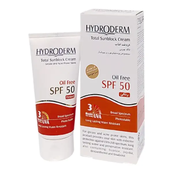 کرم ضد آفتاب کرم پودری فاقد چربی SPF50 هیدرودرم 40 گرمی - 5