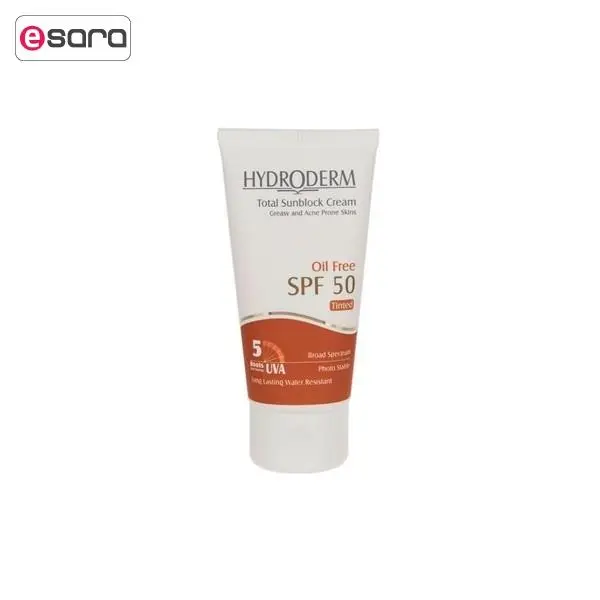 کرم ضد آفتاب کرم پودری فاقد چربی SPF50 هیدرودرم مناسب پوست چرب و مختلط 40 گرم-بژ طبیعی - 3