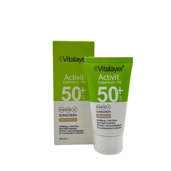 کرم ضد آفتاب SPF50+ بژ طبیعی پوست چرب اکتی ویت ویتالیر 40 میل - 5