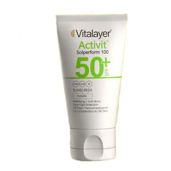 کرم ضد آفتاب SPF50+ بژ طبیعی پوست چرب اکتی ویت ویتالیر 40 میل - 6