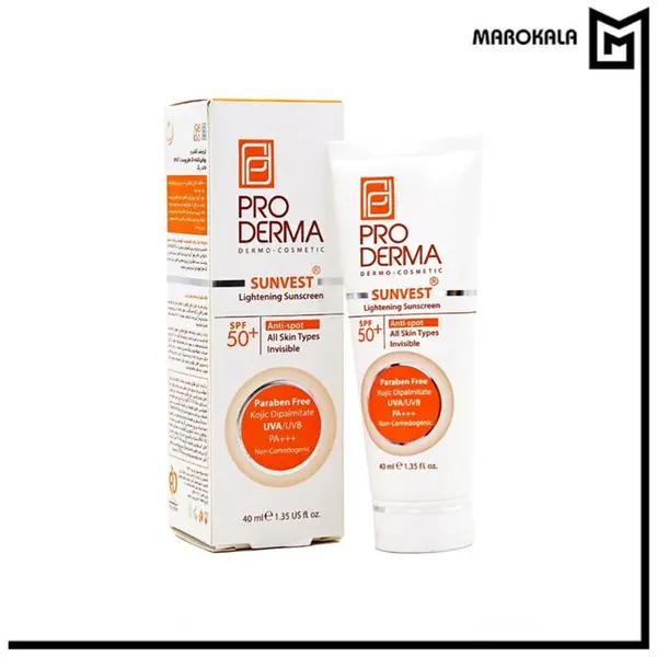 کرم ضد آفتاب و روشن کننده لک پوست بی رنگ SPF50 حجم 40 میلی لیتر پرودرما - 4