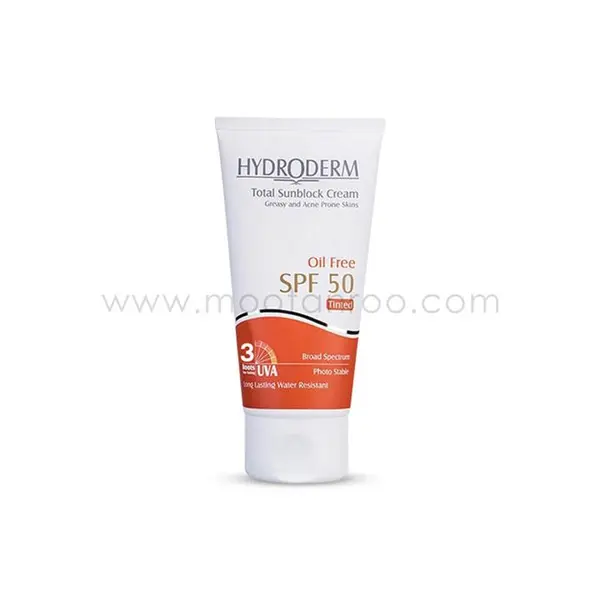 کرم ضد آفتاب کرم پودری فاقد چربی SPF50 هیدرودرم مناسب پوست چرب و مختلط 40 گرم-بژ طبیعی - 4