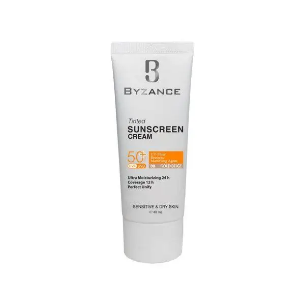 کرم ضد آفتاب SPF 50 بیزانس مناسب پوست های خشک و حساس حجم 40 میلی لیتر - بژ طلایی شماره 30 - 2