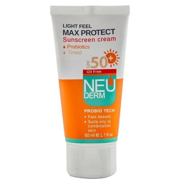 کرم ضد آفتاب نئودرم مکس پروتکت بی رنگ SPF50 مناسب پوست چرب و مختلط کد 4590 - 2