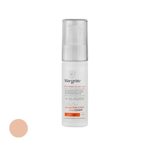 کرم ضد آفتاب رنگی مارگریت SPF50 مدل آنتی اکسیدان ‌مناسب برای پوست‌های نرمال و خشک حجم 50 میلی لیتر - 2