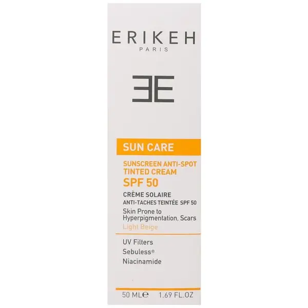 کرم ضد آفتاب و ضد لک رنگی بژ روشن SPF 50 مناسب پوست های خشک و نرمال 50 میل اریکه - 6