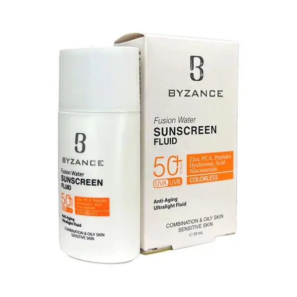 ضدآفتاب بی رنگ Spf 50 بیزانس مناسب پوست چرب و حساس حجم 50 میل - 5