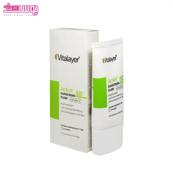 فلوئید ضد آفتاب بی رنگ پوست چرب اکتی ویت ویتالیر SPF50  حجم 50 میل - 2