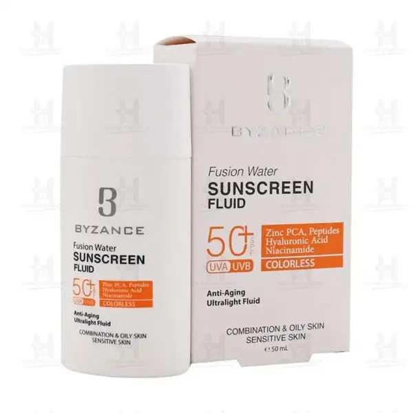 ضدآفتاب بی رنگ Spf 50 بیزانس مناسب پوست چرب و حساس حجم 50 میل - 2