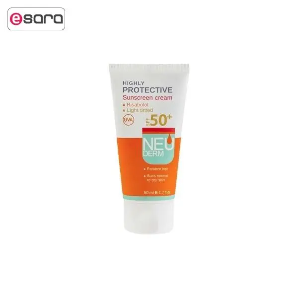کرم ضد آفتاب نئودرم SPF50 رنگی مناسب پوست نرمال تا خشک 50 میل-بژ روشن - 4