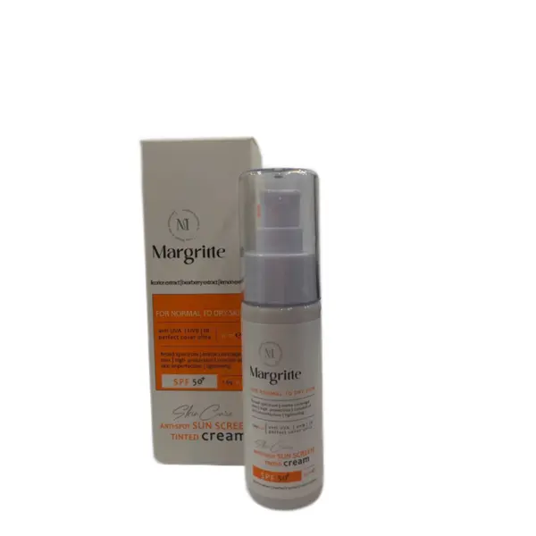 کرم ضد آفتاب روشن کننده بژ طبیعی مارگریت SPF 50  مناسب پوست های نرمال تا خشک حجم 50 میلی‌لیتر - 2