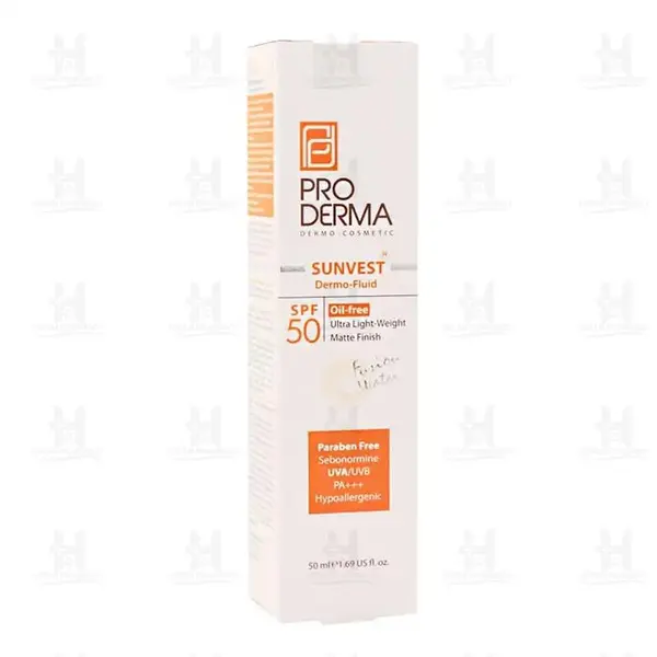 فلوئید ضد آفتاب فاقد چربی SPF50 پرودرما مناسب پوست ‌های چرب و جوش دار 50 میلی لیتر - 2