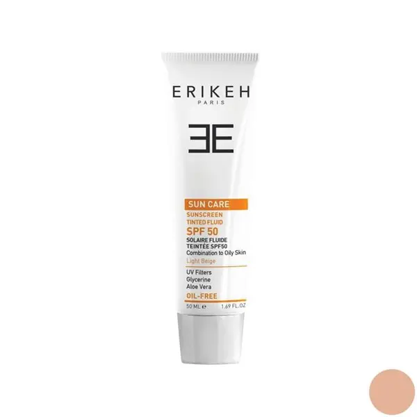 فلوئید ضدآفتاب رنگی فاقد چربی SPF50 اریکه 50 میلی لیتری - 3